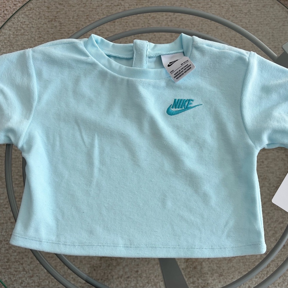 BNWT NIKE UNISEX TOWEL TERRY 2-PIECE SET US SIZE 24 MONTHS GLACIER BLUE - Picture 9 of 12